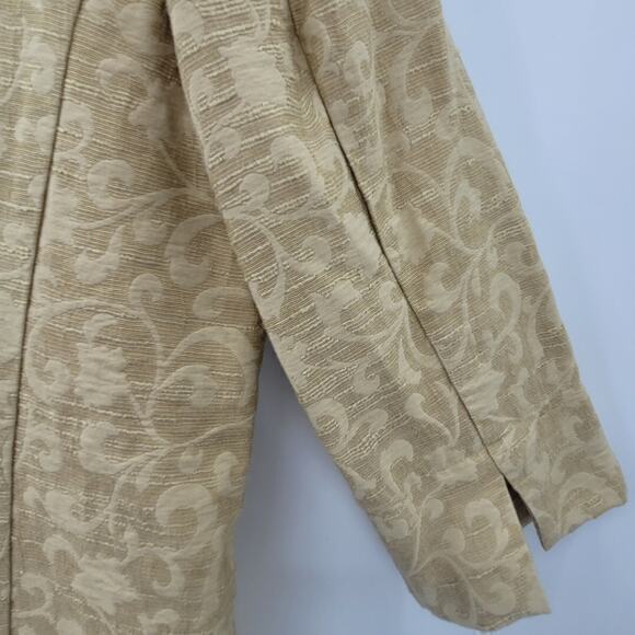 Coldwater Creek Green Textured Three Button High Collar 3/4 Sleeve Jacket - Picture 10 of 13